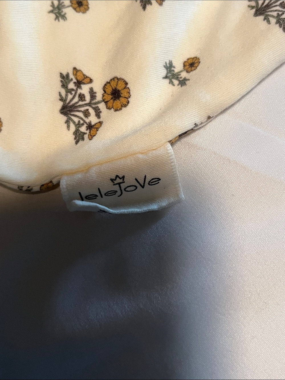 Cream Floral-Print Ruffle Collar One-Piece - Picture 6 of 6